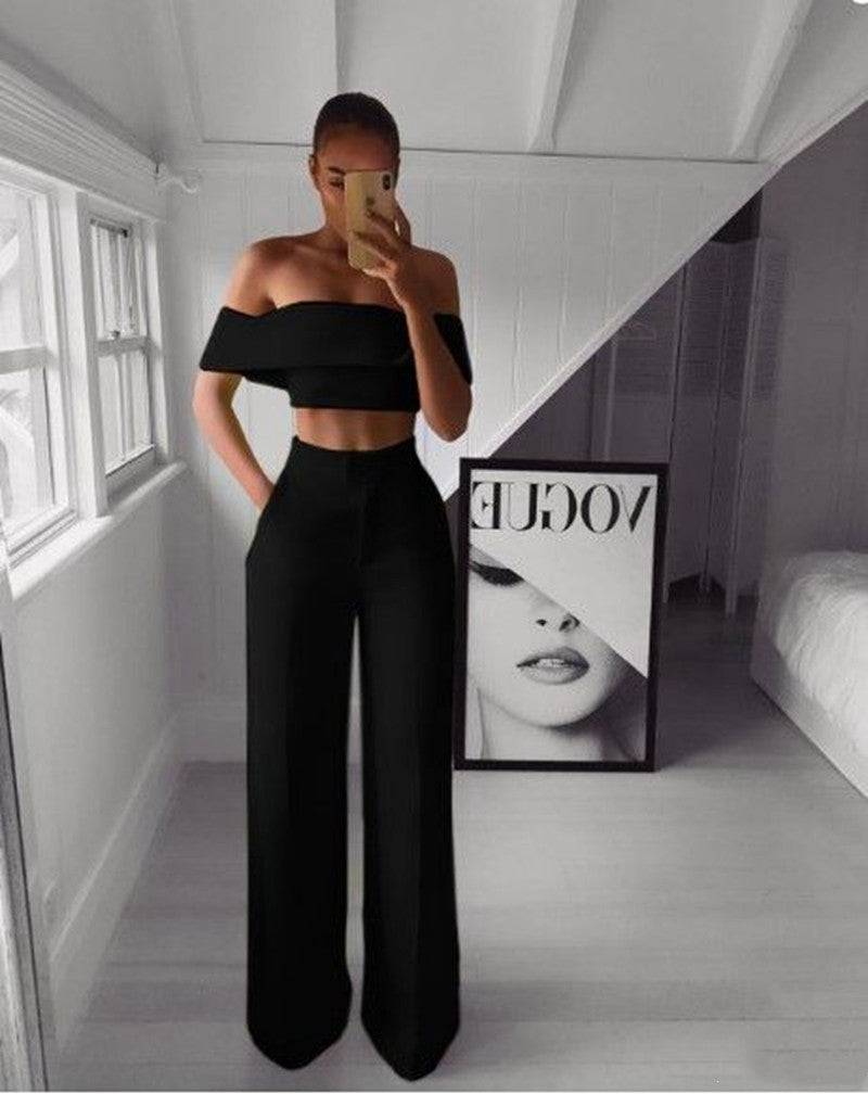 Conjunto de Dos Piezas: Top Sexy y Pantalones para Mujer