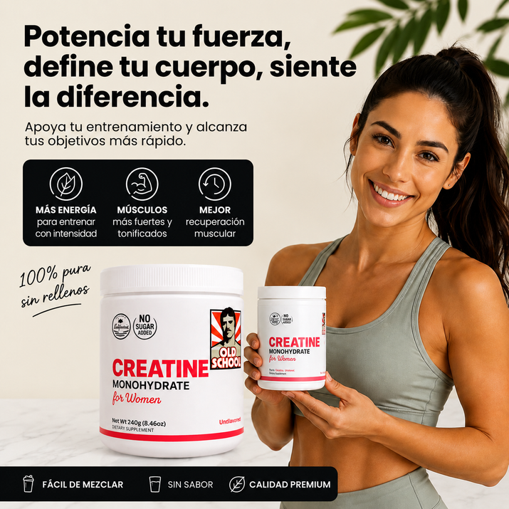 Suplemento de creatina para mujer - para crecimiento muscular magro, recuperación