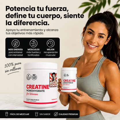 Suplemento de creatina para mujer - para crecimiento muscular magro, recuperación