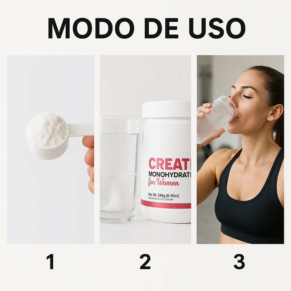 Suplemento de creatina para mujer - para crecimiento muscular magro, recuperación